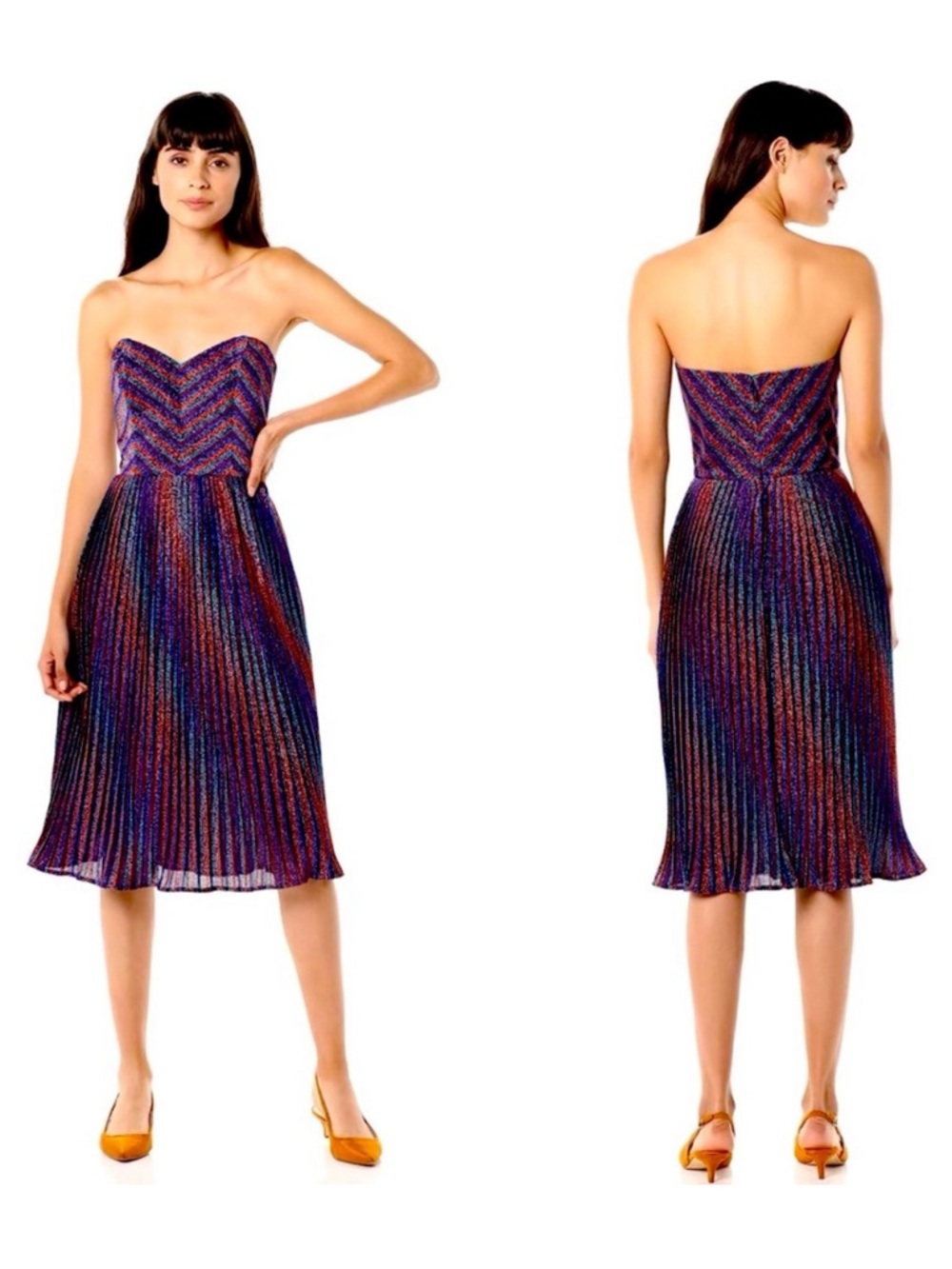 Dress the Population Rosalie Dress, Metallic Cobalt,‎ Size MEDIUM, NWOT